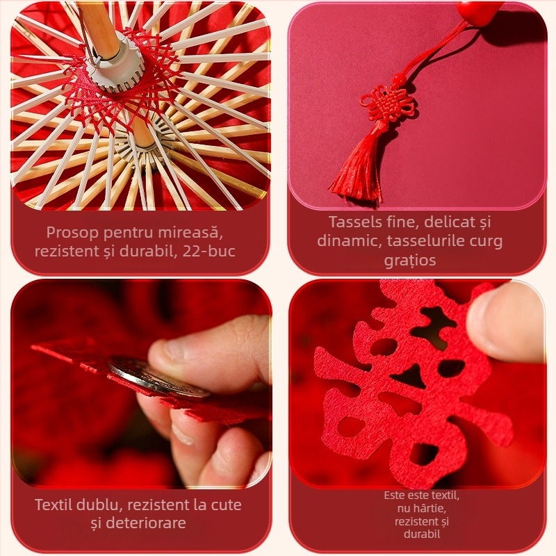 Umbrelă de nuntă în stil nou chinezesc, recuzită pentru fotografierea miresei, stofă de mătase, marcă Orange Nuoyi Bai, categorie Cuvinte Fericite, fără import