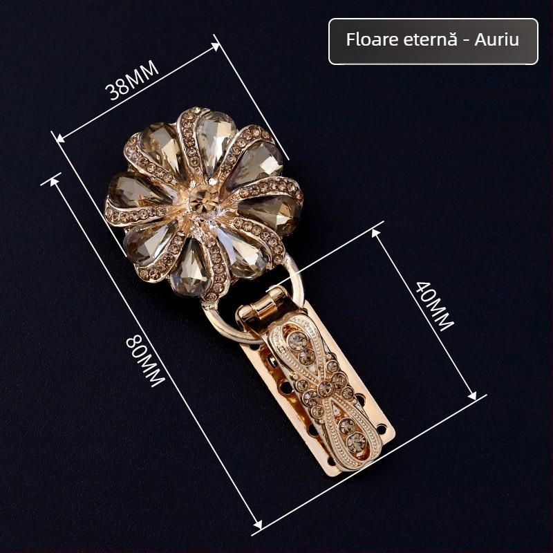 Hengmeihe cataramă decorativă pentru paltoane — aliaj de zinc cu cristale imitatii, stil național clasic, design minimalist