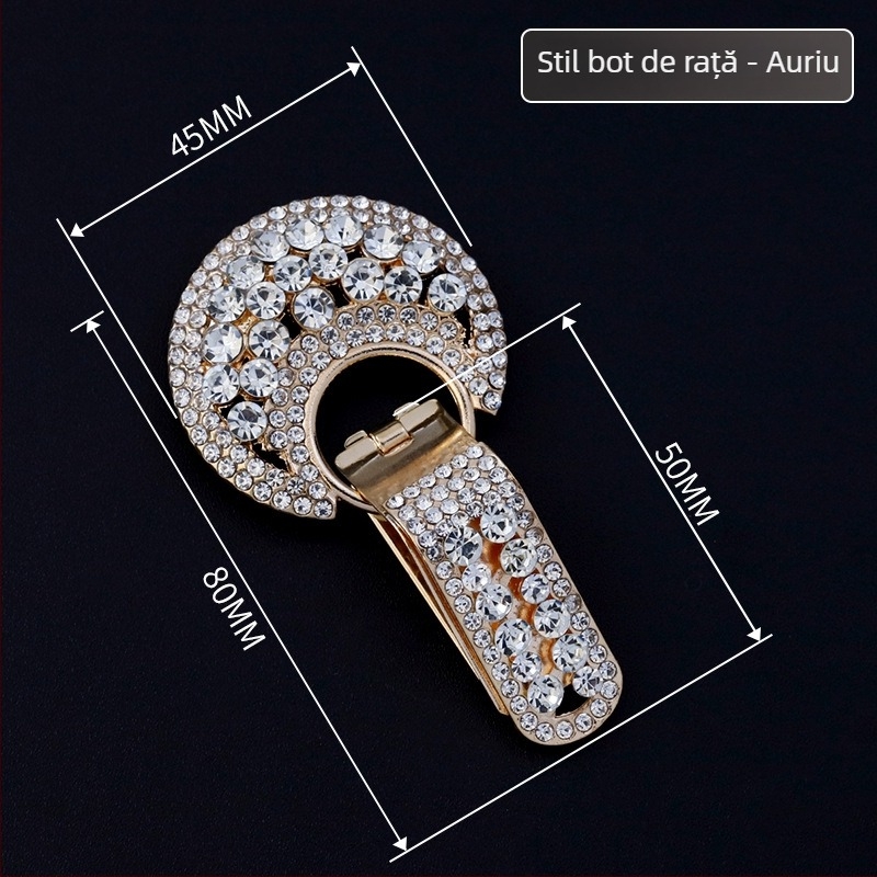 Hengmeihe cataramă decorativă pentru paltoane — aliaj de zinc cu cristale imitatii, stil național clasic, design minimalist