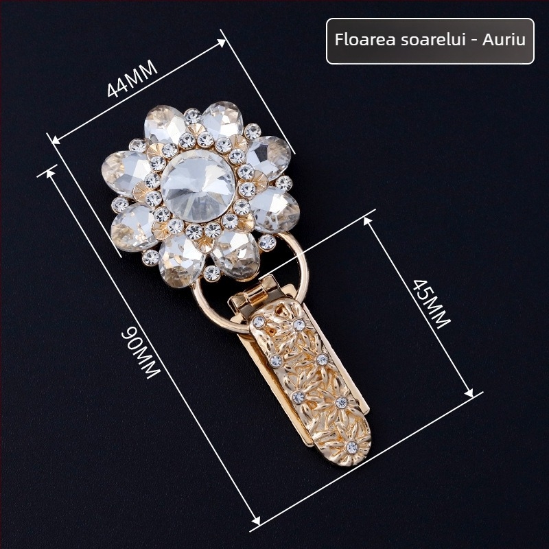 Hengmeihe cataramă decorativă pentru paltoane — aliaj de zinc cu cristale imitatii, stil național clasic, design minimalist