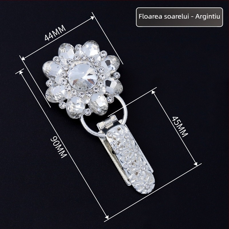 Hengmeihe cataramă decorativă pentru paltoane — aliaj de zinc cu cristale imitatii, stil național clasic, design minimalist