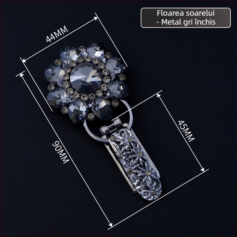 Hengmeihe cataramă decorativă pentru paltoane — aliaj de zinc cu cristale imitatii, stil național clasic, design minimalist