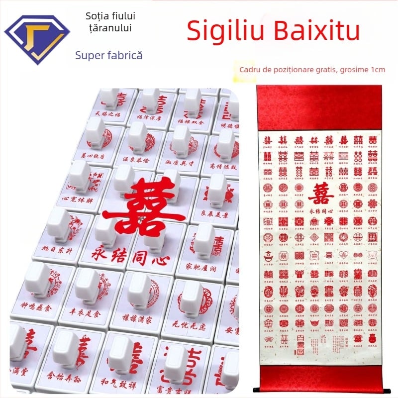 Ștampilă personalizată în stil chinezesc – realizare manuală, din plastic, cadou potrivit pentru cupluri și prieteni