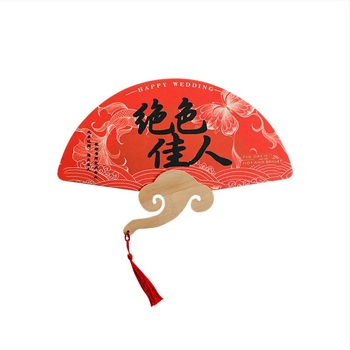 Evantai din hârtie, schelet din bambus, imprimare, brand Nine-screen, stil național în trend