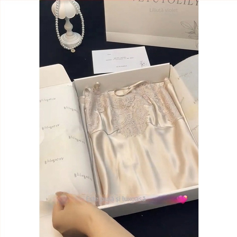 Rochie de noapte tip slip, în stil coreean, fără mâneci, decolteu în V, 100% poliester, lungime scurtă, țesătură de greutate medie