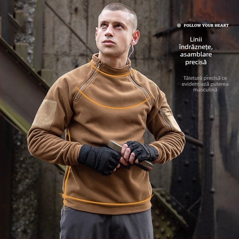 Jachetă cardigan din fleece, unisex; exterior poliester; căptușeală poliester