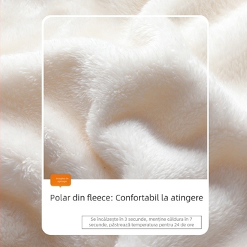 Jachetă cardigan din fleece, căptușită cu fleece coral, culoare solidă, unisex, iarnă/toamnă