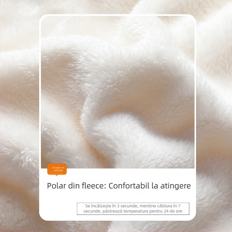 Jachetă cardigan din fleece, căptușită cu fleece coral, culoare solidă, unisex, iarnă/toamnă