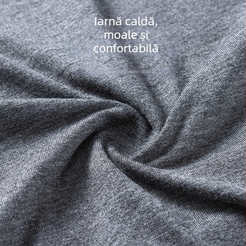 Set de lenjerie termică pentru bărbați: pulover cu gât rotund și pantaloni, viscoză 95%, țesătură groasă, croială slim