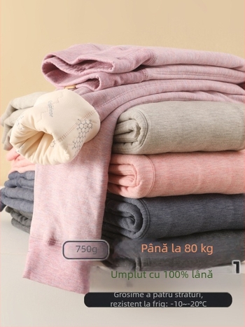 Pantaloni termici pentru copii Derong – 42% fibră regenerată de celuloză, 34% poliester, 17% acril, 7% spandex; strat exterior: lână de oaie; Clasa A; Brand Anbei Child; Toamnă/Iarnă; potriviți pentru copii 8+ ani
