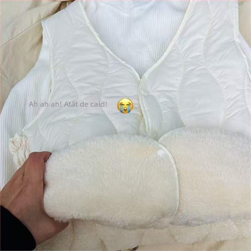 Vesta din puf din chenille, croială slim, țesătură cu Spandex, lungime ultracompactă ≤40 cm, umplutură: puf de rață