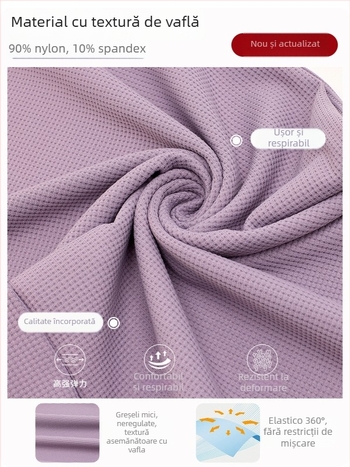 Pantaloni sport femei, largi, talie înaltă, șnur, croială drapată, material nylon cu căptușeală Spandex 90%, absorbție a umezelii și respirabil pentru alergare și fitness