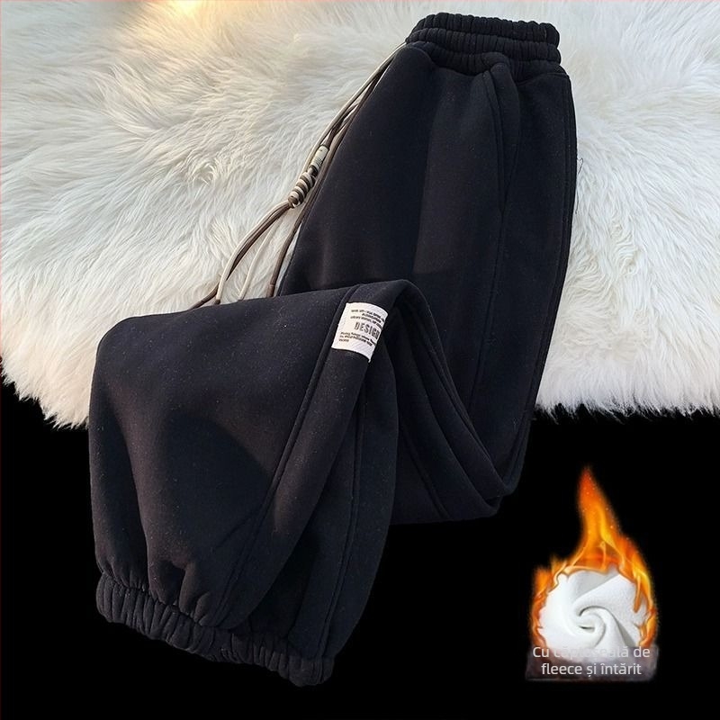 Trening pentru femei din chenille cu căptușeală fleece, croială largă, primăvara 2025, conținut Spandex sub 30%