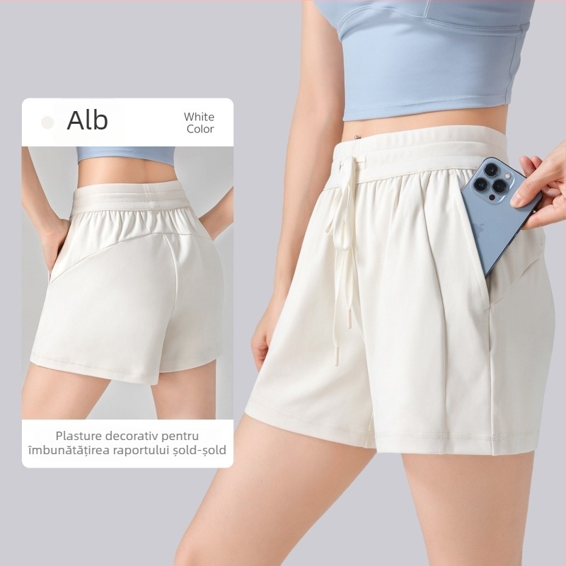 ACXSPORT Shorts de yoga pentru femei – ușoare și moi, țesătură rayon cu strat de aer, 90% poliester, 10% spandex, lungime patru puncte