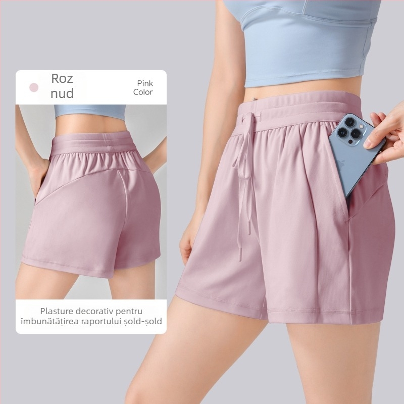 ACXSPORT Shorts de yoga pentru femei – ușoare și moi, țesătură rayon cu strat de aer, 90% poliester, 10% spandex, lungime patru puncte