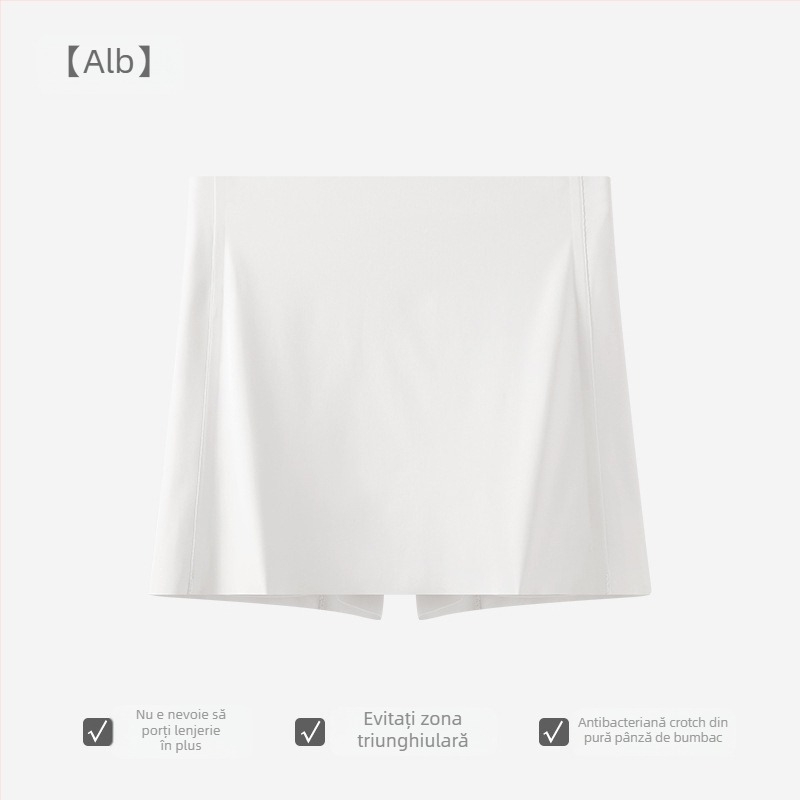 Chiloți de damă fără cusături, cu protecție dublă în zona inghinală, design anti-expunere, Ice Silk, talie medie, 75% nylon, căptușeală 100% bumbac.