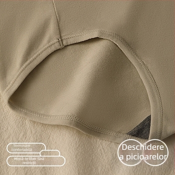 Chiloți pentru femei din bumbac, cu control al abdomenului, talie medie-înaltă, respirabili, culoare solidă