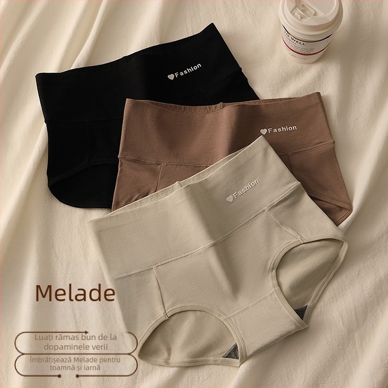 Chiloți pentru femei din bumbac, cu control al abdomenului, talie medie-înaltă, respirabili, culoare solidă