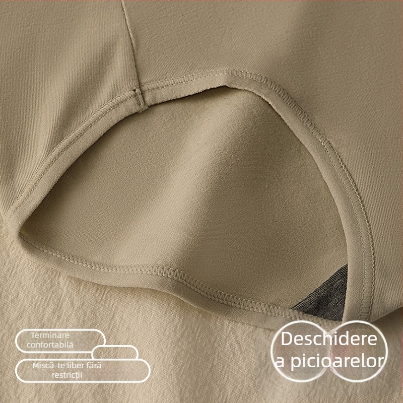 Chiloți pentru femei din bumbac, cu control al abdomenului, talie medie-înaltă, respirabili, culoare solidă