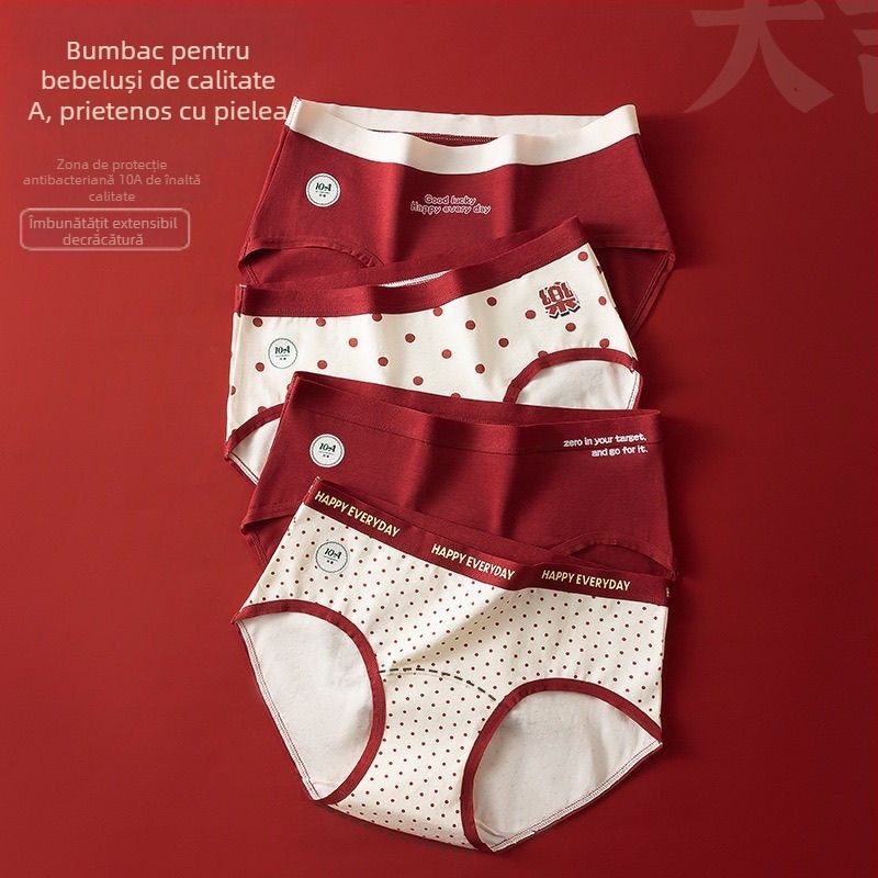 Chiloți damă din bumbac antibacteriali, talie medie, cu zonă inghinală extinsă; material principal: bumbac (90–95%); căptușeala zonei inghinale: 95–100% bumbac