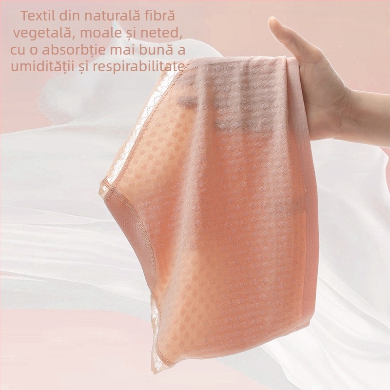 Chiloți femei fără cusuri, din amestec de bumbac, talie medie, respirabili, antibacterieni, modelare corp