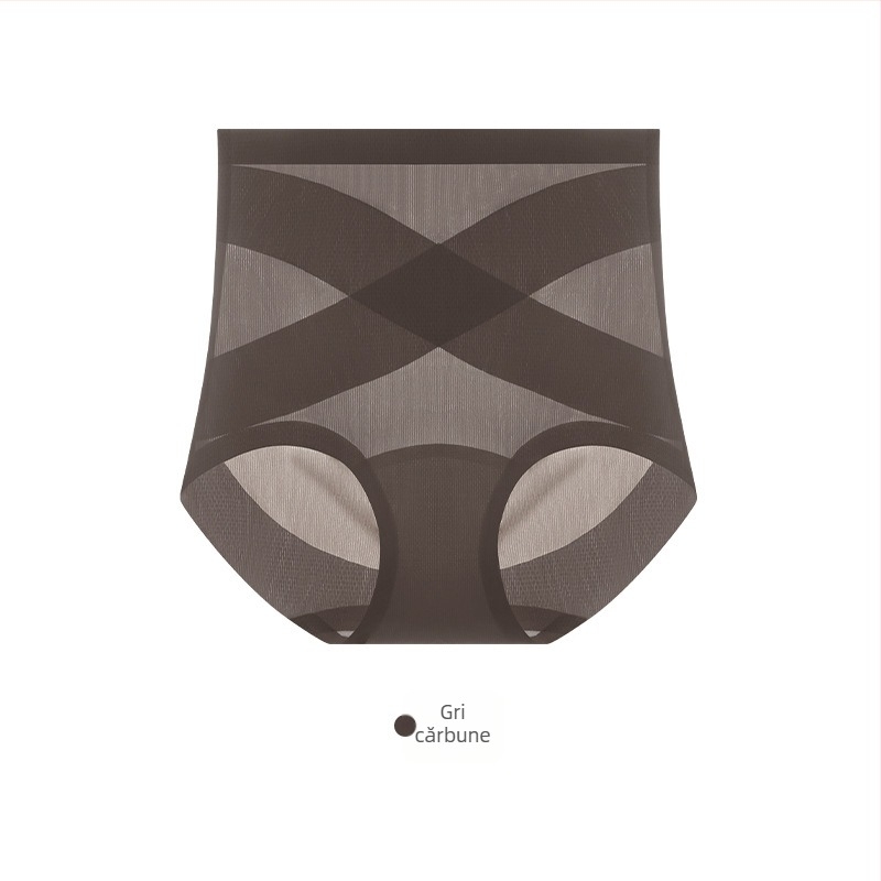 Chiloți femei fără cusătură, talie înaltă – nailon respirabil, 20D, conturarea abdomenului, ridicare a șezutului