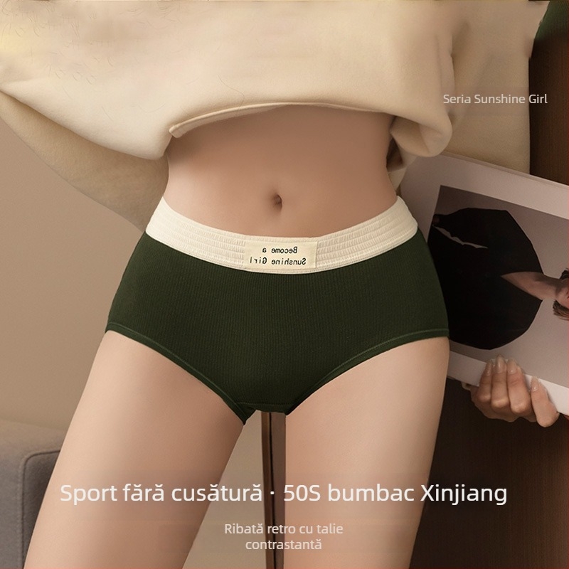 Duo xiyan Chiloți femei din bumbac, talie medie, 90–95% bumbac, țesătură rib, respirabile, antibacteriene, pentru toate anotimpurile