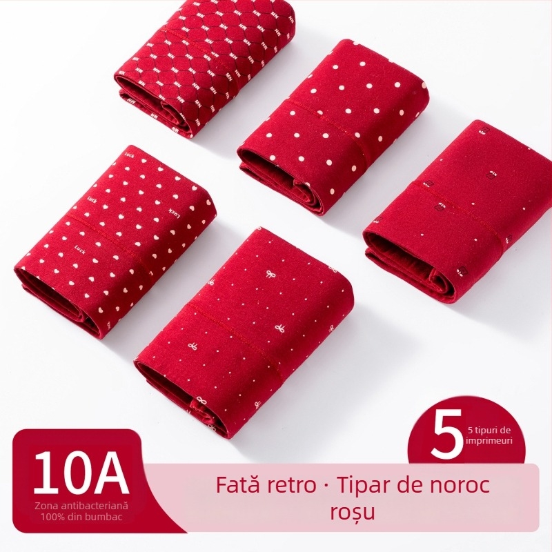 Chiloți din bumbac pentru femei, respirabili, antibacterieni, talie înaltă, 90–95% bumbac