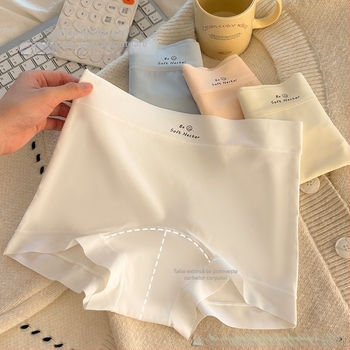Lenjerie intimă pentru femei Ice Silk, boxer briefs, talie medie, nailon 90–95%, căptușeală în zona crosei 100% bumbac, antibacterian, respirabil