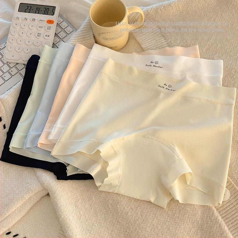 Lenjerie intimă pentru femei Ice Silk, boxer briefs, talie medie, nailon 90–95%, căptușeală în zona crosei 100% bumbac, antibacterian, respirabil