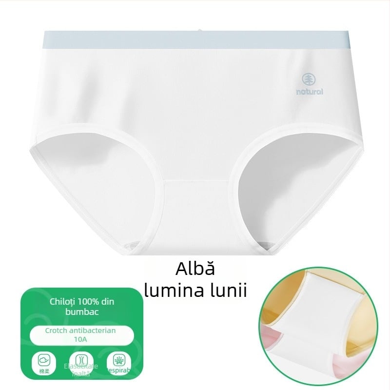 Chiloți femei din bumbac, fără cusături, talie medie, antibacteriali, căptușeală de bumbac în zona intimă