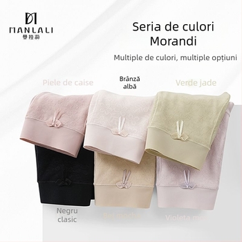 Chiloți femei talie înaltă modal dantelă, țesătură simplă, căptușeală din mătase Mulberry