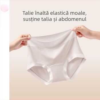 Lenjerie intimă de damă cu talie înaltă din bumbac antibacteriană și respirabilă; țesătură tricot; căptușeală din bumbac