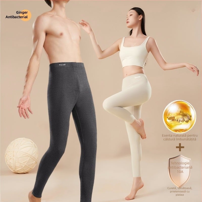 Set termic pantaloni și colanți – fibre de poliester, dublu strat, interior catifelat, fără cusături, grosime 201–250 g/m², unisex