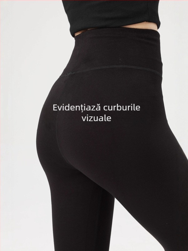 Colanți fleece căptușiți, talie înaltă, autoîncălzire, pentru iarnă, yoga și antrenament