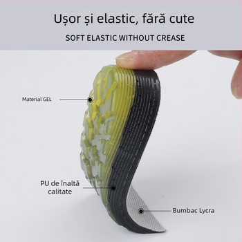 SC99 Talpă din silicon pentru creșterea înălțimii, potrivită pentru botine și adidași, talpă interioară pe jumătate