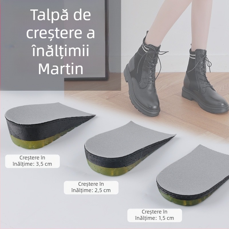 SC99 Talpă din silicon pentru creșterea înălțimii, potrivită pentru botine și adidași, talpă interioară pe jumătate