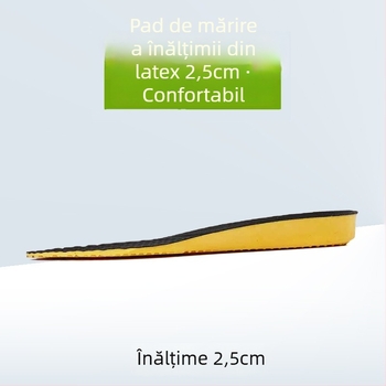 Talpă interioară din PU + latex, talpă completă, strat de latex respirabil, creștere internă a înălțimii, potrivită pentru pantofi sport, casual și de lucru