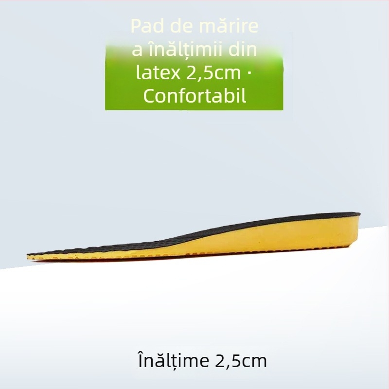 Talpă interioară din PU + latex, talpă completă, strat de latex respirabil, creștere internă a înălțimii, potrivită pentru pantofi sport, casual și de lucru