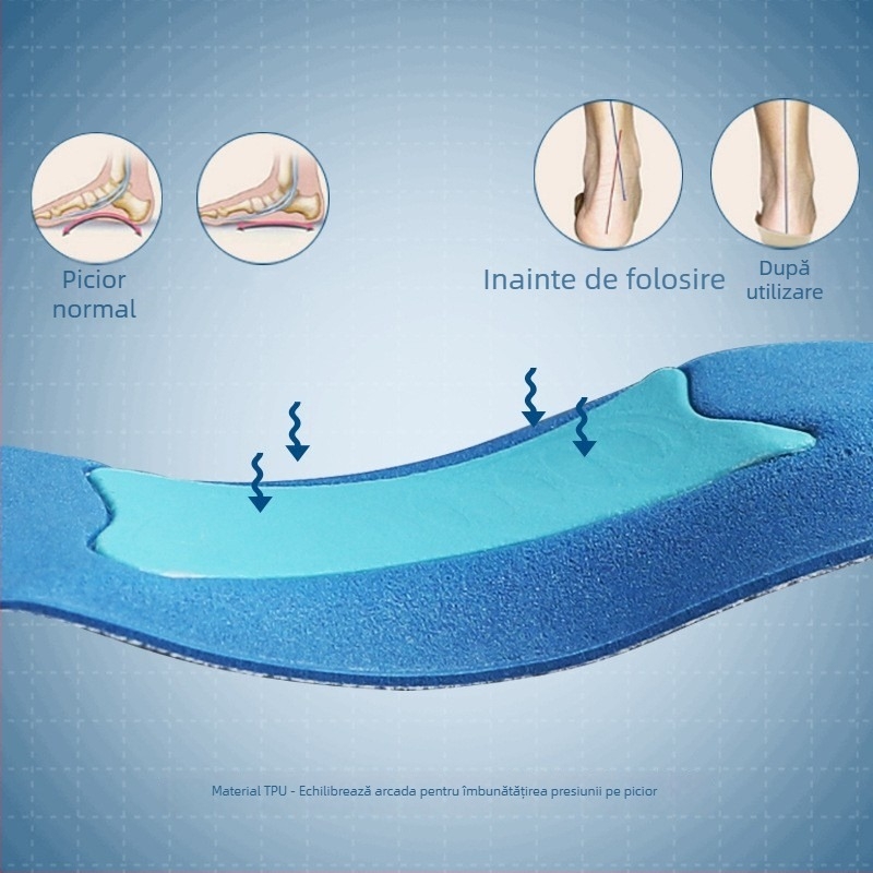 Talpă sport cu susținere a arcului în 7 puncte, TPU, respirabilă, absorbție a șocurilor, unisex
