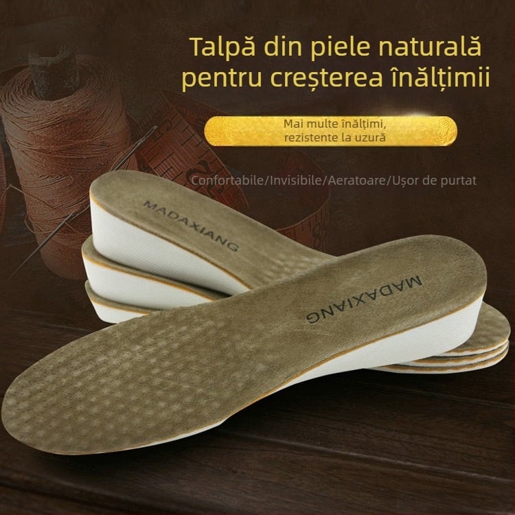 Tălpi din piele pentru creștere înălțimii – talpă completă, unisex, înălțime 1.5–3.5 cm, model M-111