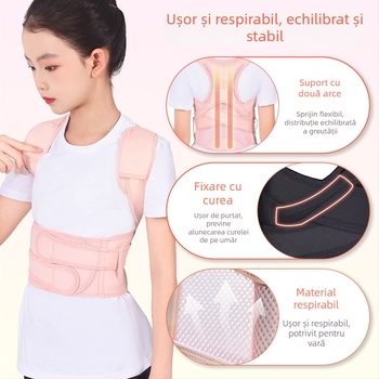 Corector de postură pentru copii Y-14, marca U Protection – suport dorsal respirabil, certificat GB8401