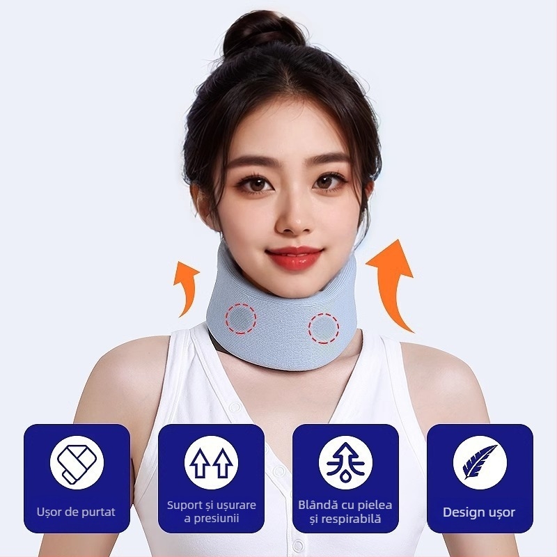 Guler cervical pentru acasă, tracțiune fizioterapeutică, susținere a coloanei cervicale, protecție pentru gât (Brand: Zhuo chen, Model: neck brace)