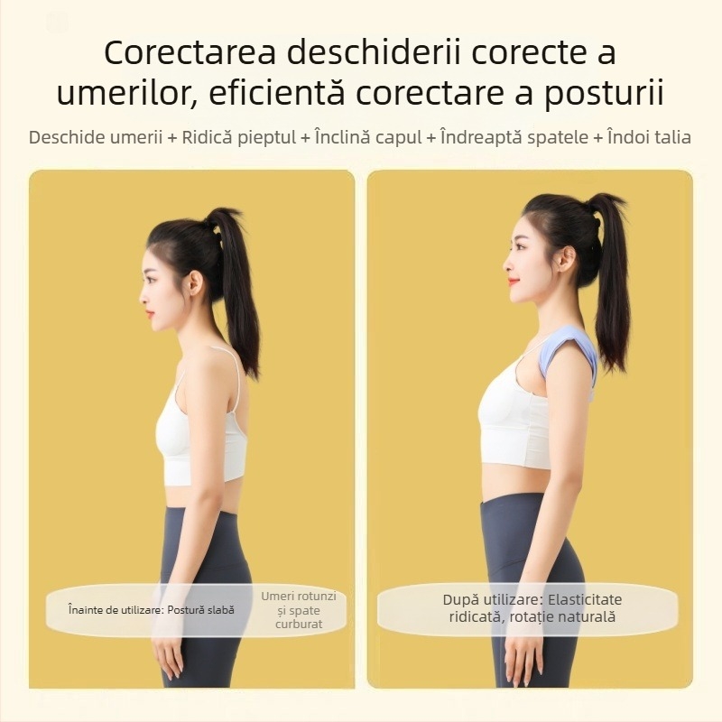 Shilly KJ Curea de corecție a posturii cu umeri deschiși, bandă elastică ortopedică pentru spate, pentru adulți, model KJ, lansare 2024-05-22