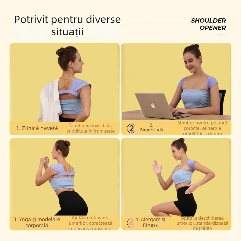 Shilly KJ Curea de corecție a posturii cu umeri deschiși, bandă elastică ortopedică pentru spate, pentru adulți, model KJ, lansare 2024-05-22