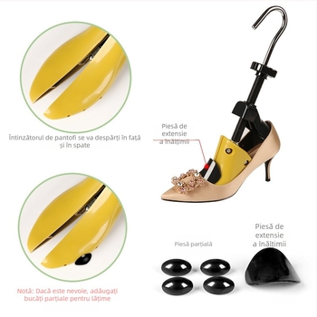 Extensor de pantofi din plastic, suport pentru pantofi din piele, universal, tip lung, reglabil, potrivit pentru bărbați și femei