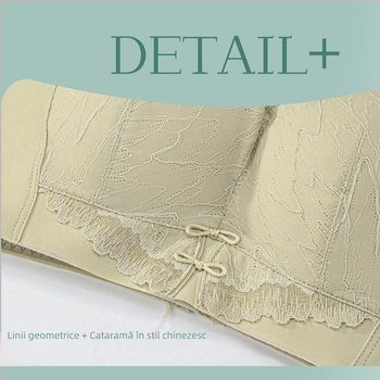 Sutien fără armături, din dantelă, pentru modelare și susținere, respirabil, cupă 3/4, cupe modelate, bretele fixe dublu, închidere spate cu patru rânduri de cârlige; material principal: dantelă/nylon; căptușeală modal 80–90%