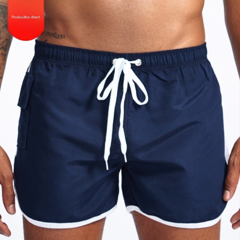 Șorturi pentru bărbați, poliester respirabil, țesătură tricot, talie medie, 95–100% poliester, vară sport/casual