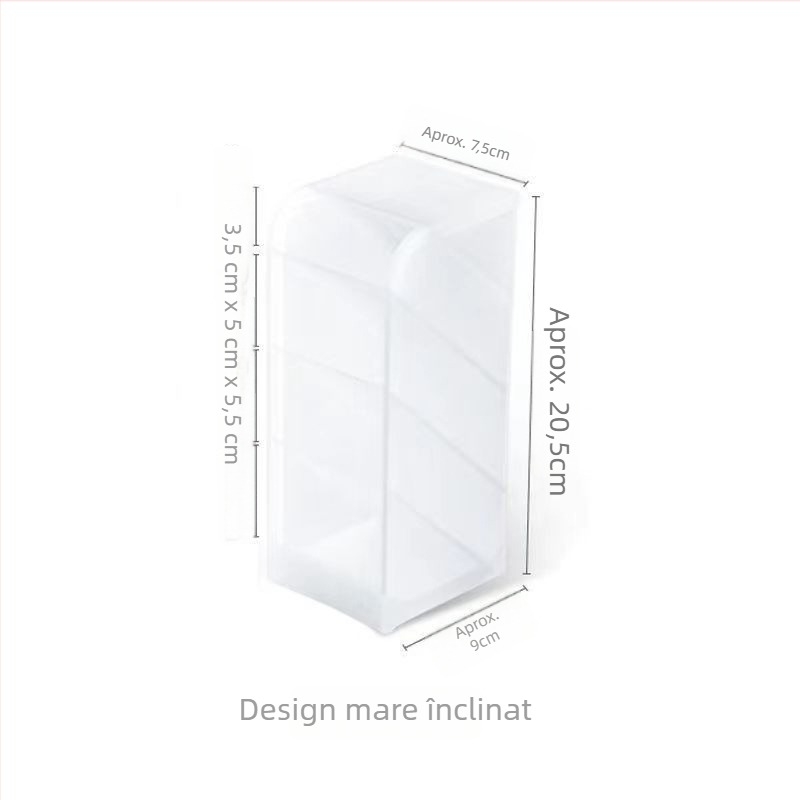 Tengxian BT-310 Organizator de pixuri din plastic, pătrat, pentru birou, cu patru compartimente, design oblic