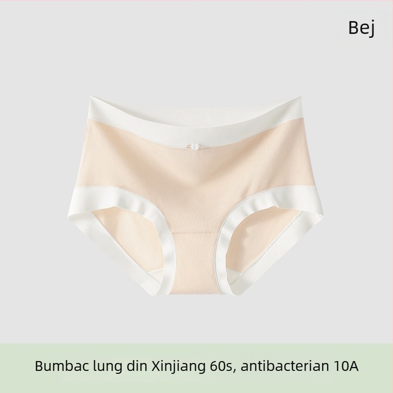 Chiloți de damă din bumbac talie medie, antibacterieni și respirabili; material principal 80–90% bumbac; căptușeala zonei intime 100% bumbac